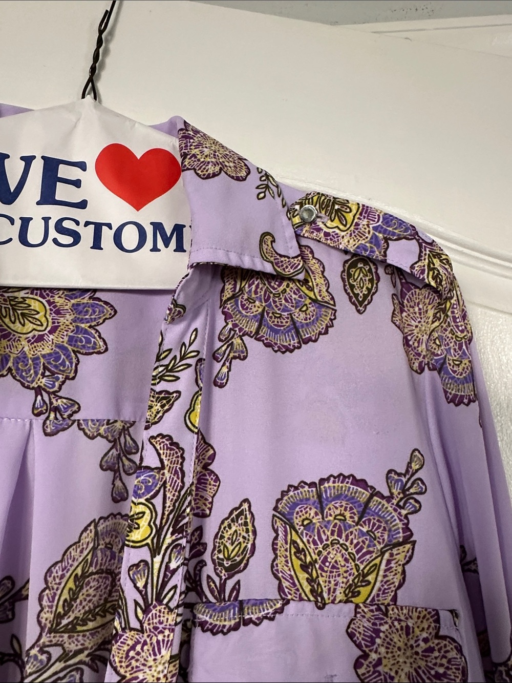New York & Company Lavender Floral Button-Down Shirt - Picture 7 of 8